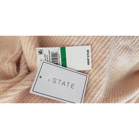NWT $79 1.STATE V-NECK SWEATER IN PINK MELANGE SZ LARGE - Picture 7 of 10